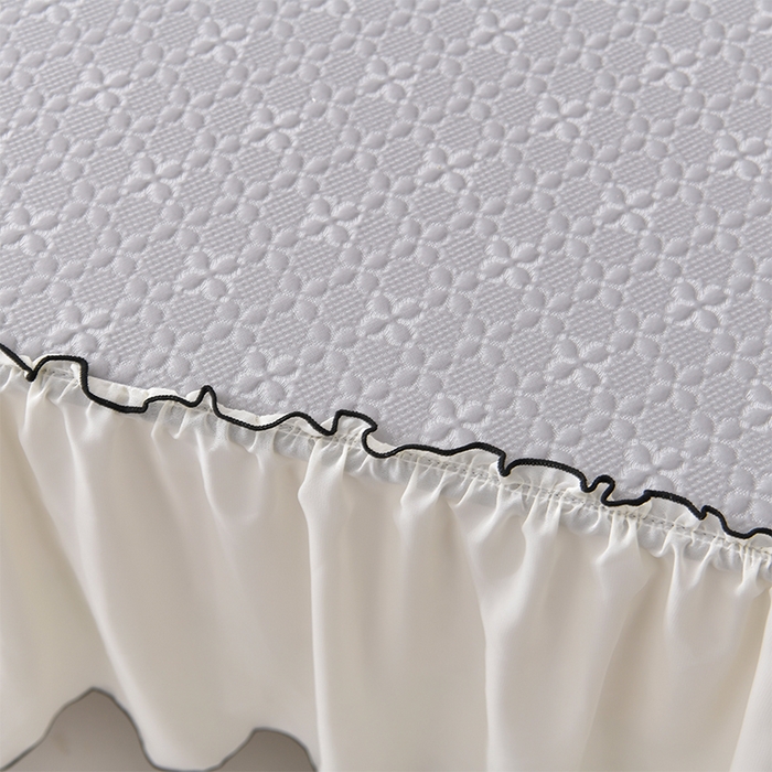 91家纺网 家纺一手货源 找家纺 小牛席业 2026新款浪漫花语冷感豆席床裙凉席席子系列 浪漫花语冷感豆豆席床裙-灰色