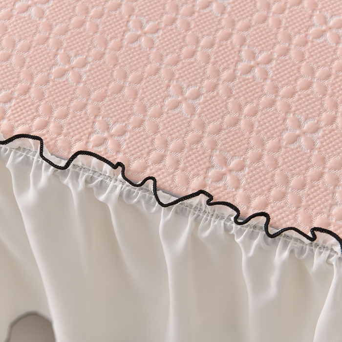 91家纺网 家纺一手货源 找家纺 小牛席业 2026新款浪漫花语冷感豆席床裙凉席席子系列 浪漫花语-浪漫花语冷感豆豆席床裙-粉玉