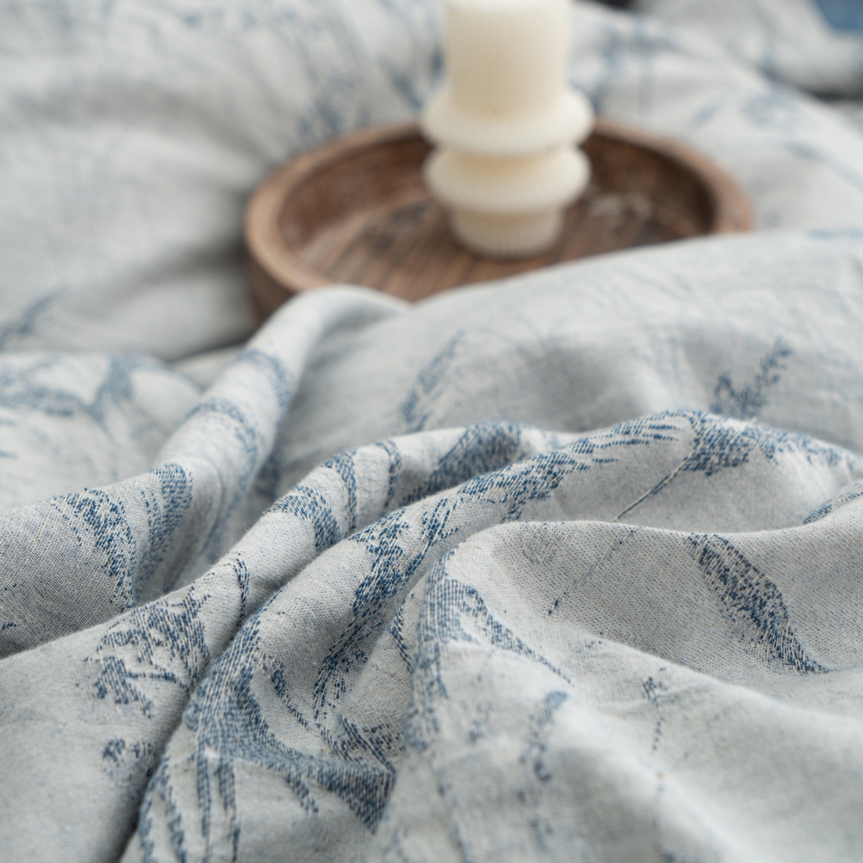 91家纺网 家纺一手货源 找家纺 凌云家纺 2026新款高端春夏提花棉麻四件套-穗穗如意系列 穗穗如意-宝兰