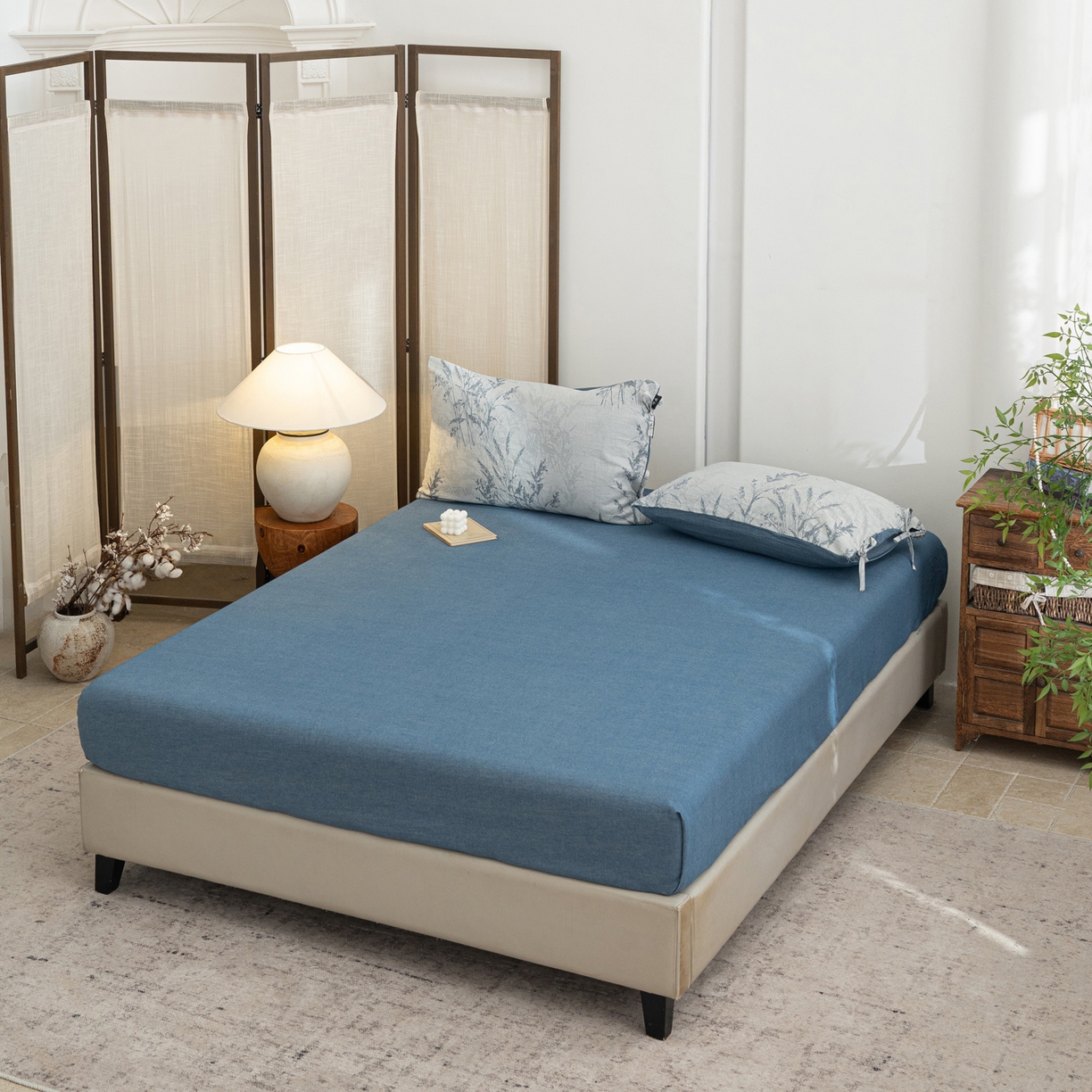 91家纺网 家纺一手货源 找家纺 凌云家纺 2026新款高端春夏提花棉麻四件套-穗穗如意系列 穗穗如意-宝兰