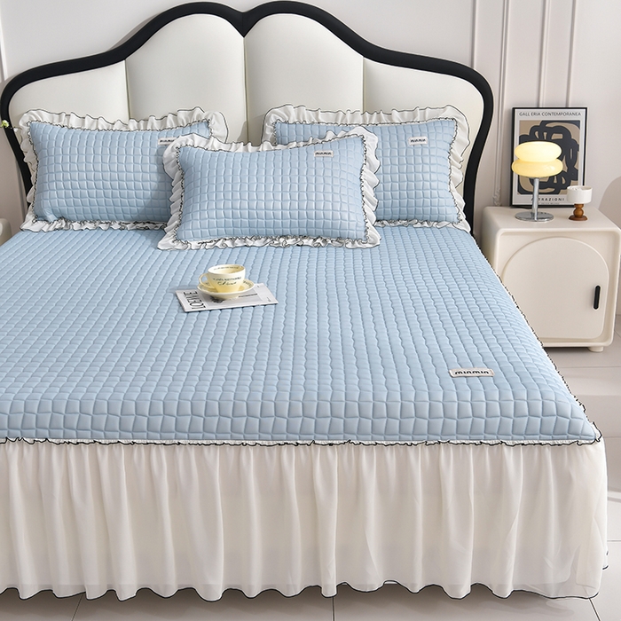 91家纺网 家纺一手货源 找家纺 （总）小牛席业 2026新款凉感小冰块乳胶席床裙款凉席席子系列