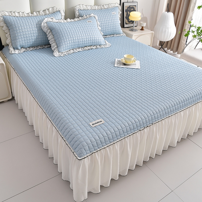 91家纺网 家纺一手货源 找家纺 （总）小牛席业 2026新款凉感小冰块乳胶席床裙款凉席席子系列