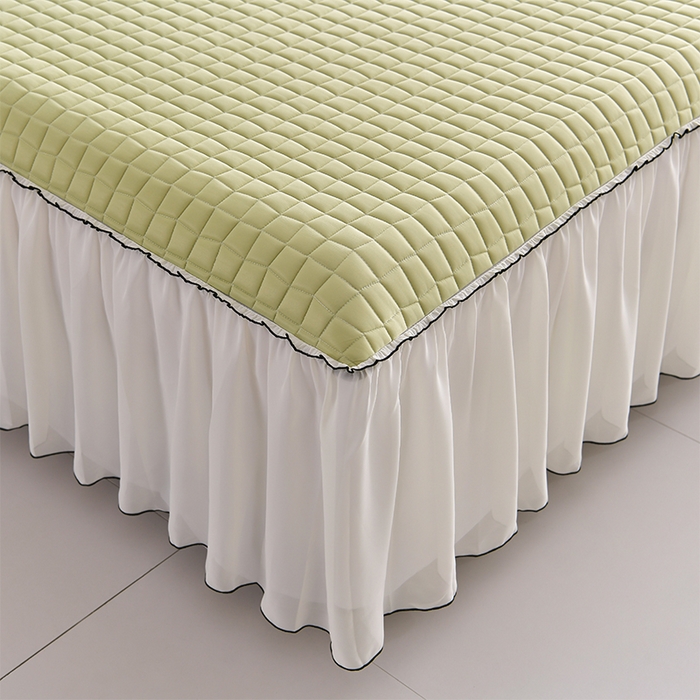 91家纺网 家纺一手货源 找家纺 小牛席业 2026新款凉感小冰块乳胶席床裙款凉席席子系列 凉感小冰块乳胶席床裙款-松石绿