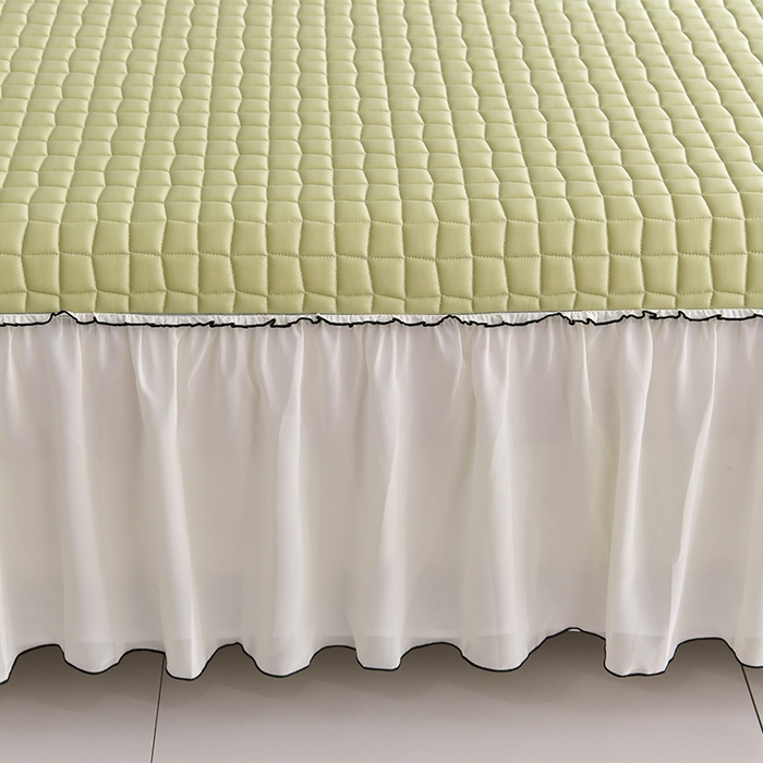 91家纺网 家纺一手货源 找家纺 小牛席业 2026新款凉感小冰块乳胶席床裙款凉席席子系列 凉感小冰块乳胶席床裙款-松石绿