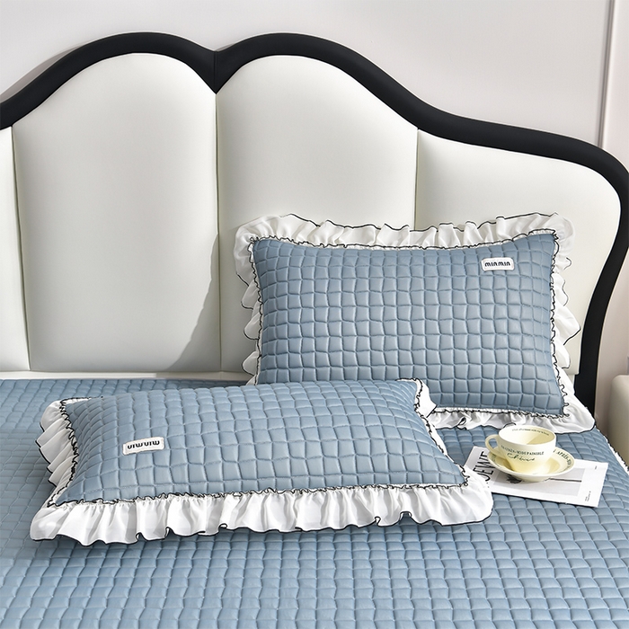 91家纺网 家纺一手货源 找家纺 小牛席业 2026新款凉感小冰块乳胶席床裙款凉席席子系列 凉感小冰块乳胶席床裙款-宝石蓝