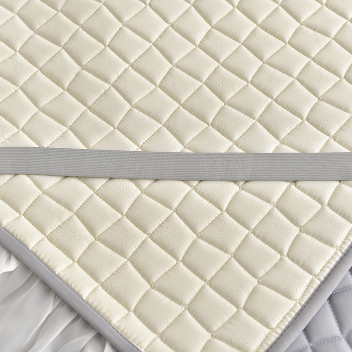 91家纺网 家纺一手货源 找家纺 小牛席业 2026新款凉感小冰块乳胶席床裙款凉席席子系列 凉感小冰块乳胶席床裙款-灰色