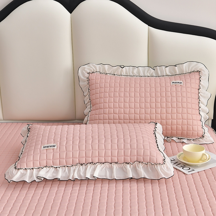 91家纺网 家纺一手货源 找家纺 小牛席业 2026新款凉感小冰块乳胶席床裙款凉席席子系列 凉感小冰块乳胶席床裙款-豆沙