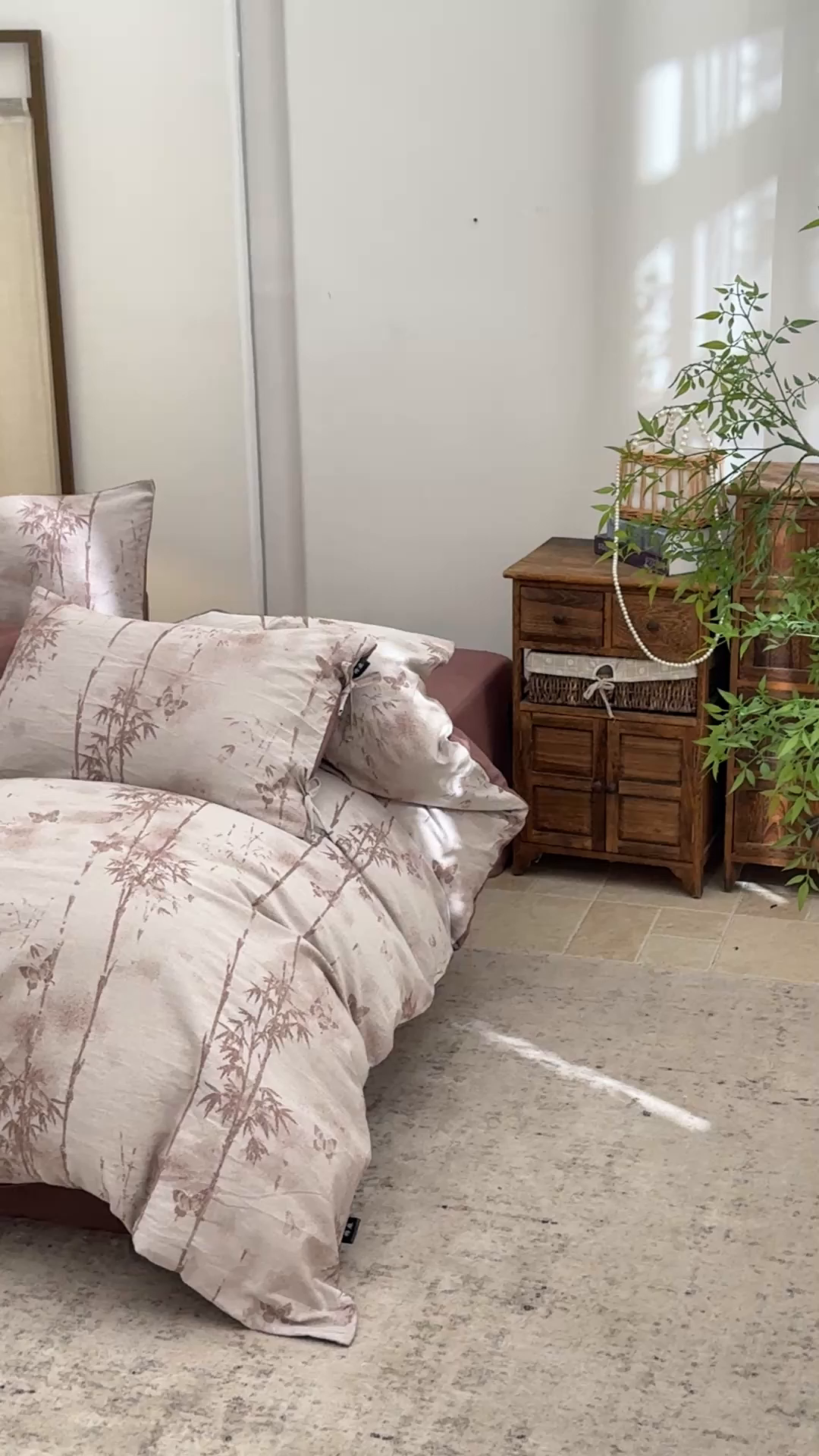 91家纺网 家纺一手货源 找家纺 凌云家纺 2026新款高端春夏提花棉麻四件套-步步高升系列 步步高升-酱红