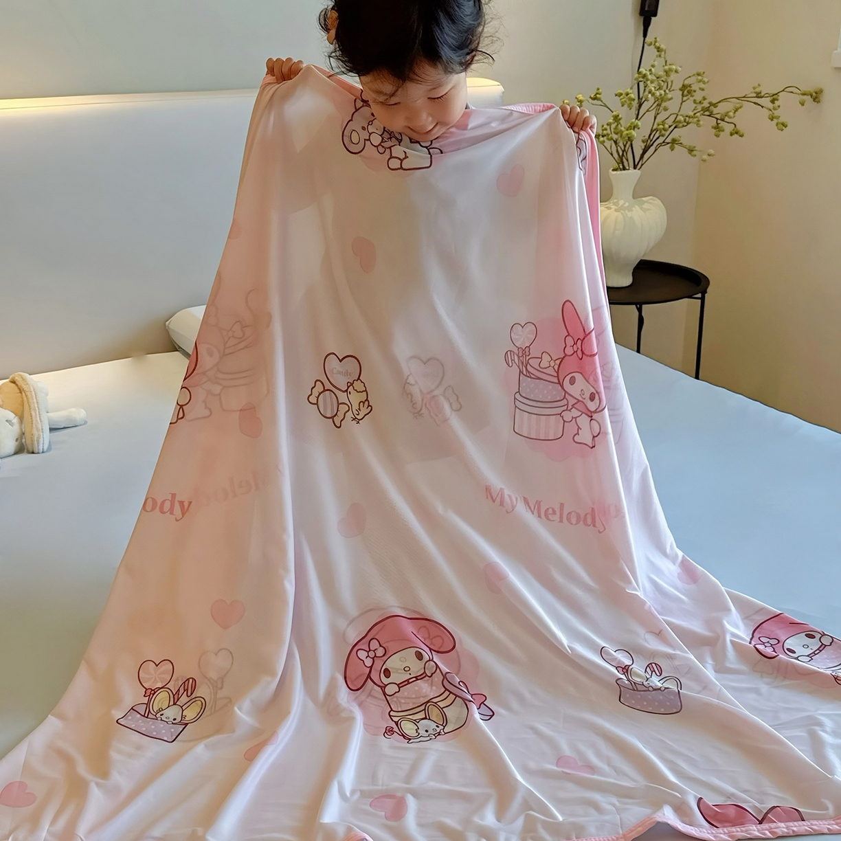 91家纺网 家纺一手货源 找家纺 兜米家居 2026新款A类母婴级三丽鸥凉感毯 美乐蒂