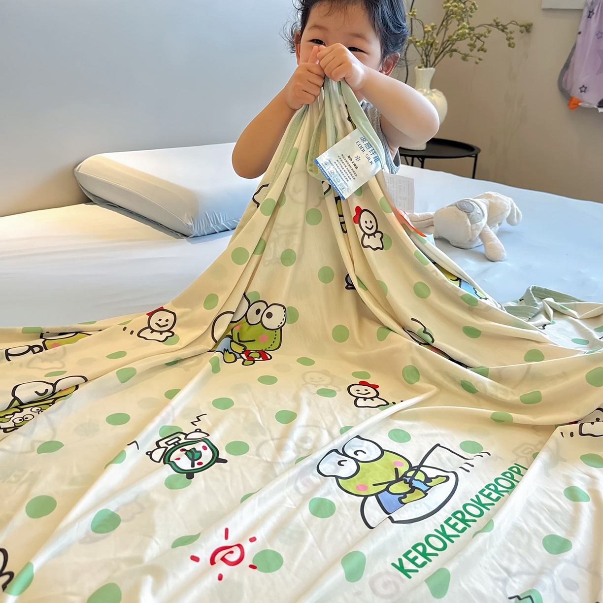 91家纺网 家纺一手货源 找家纺 兜米家居 2026新款A类母婴级三丽鸥凉感毯 小青蛙