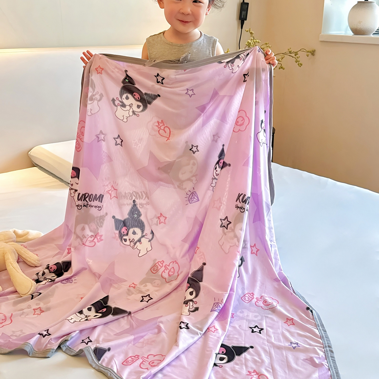 91家纺网 家纺一手货源 找家纺 兜米家居 2026新款A类母婴级三丽鸥凉感毯 库洛米