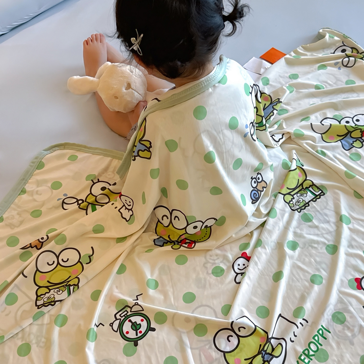 91家纺网 家纺一手货源 找家纺 兜米家居 2026新款A类母婴级三丽鸥凉感毯 小青蛙