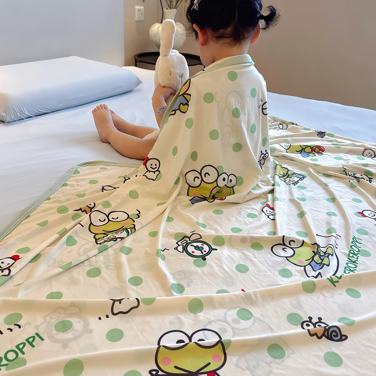 91家纺网 家纺一手货源 找家纺 兜米家居 2026新款A类母婴级三丽鸥凉感毯 小青蛙