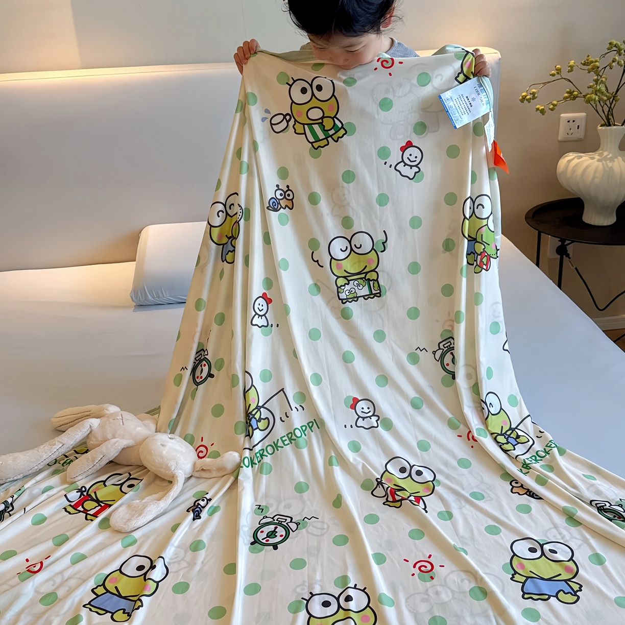 91家纺网 家纺一手货源 找家纺 兜米家居 2026新款A类母婴级三丽鸥凉感毯 小青蛙