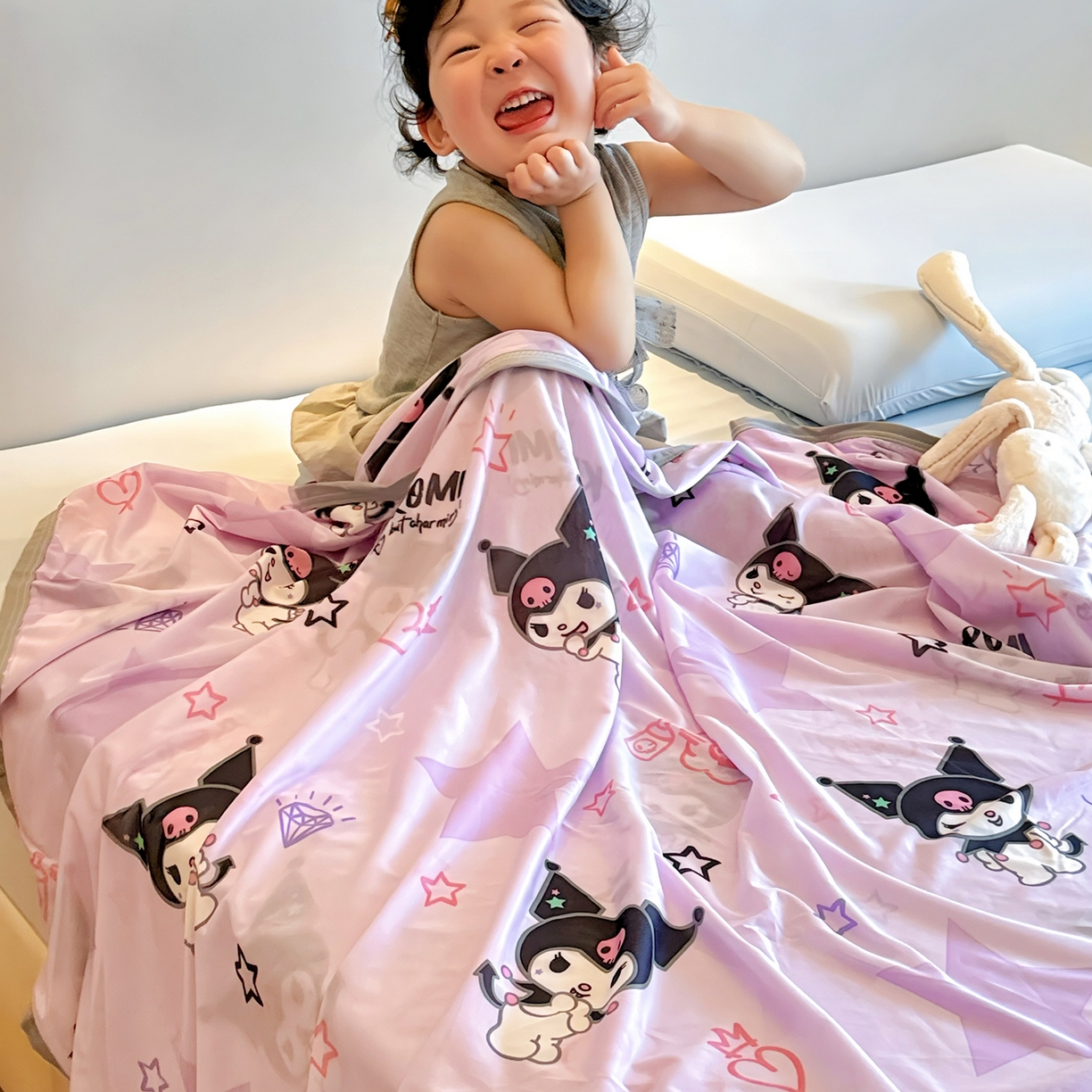 91家纺网 家纺一手货源 找家纺 兜米家居 2026新款A类母婴级三丽鸥凉感毯 库洛米