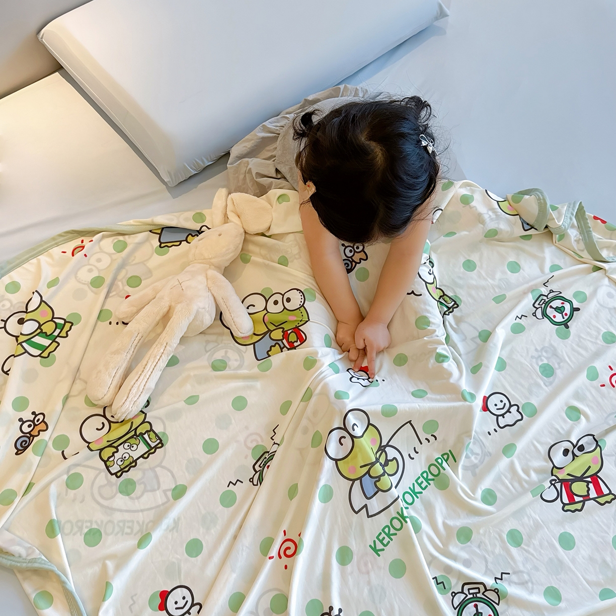 91家纺网 家纺一手货源 找家纺 兜米家居 2026新款A类母婴级三丽鸥凉感毯 小青蛙