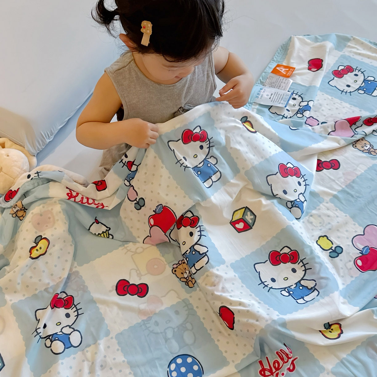 91家纺网 家纺一手货源 找家纺 兜米家居 2026新款A类母婴级三丽鸥凉感毯 KT猫