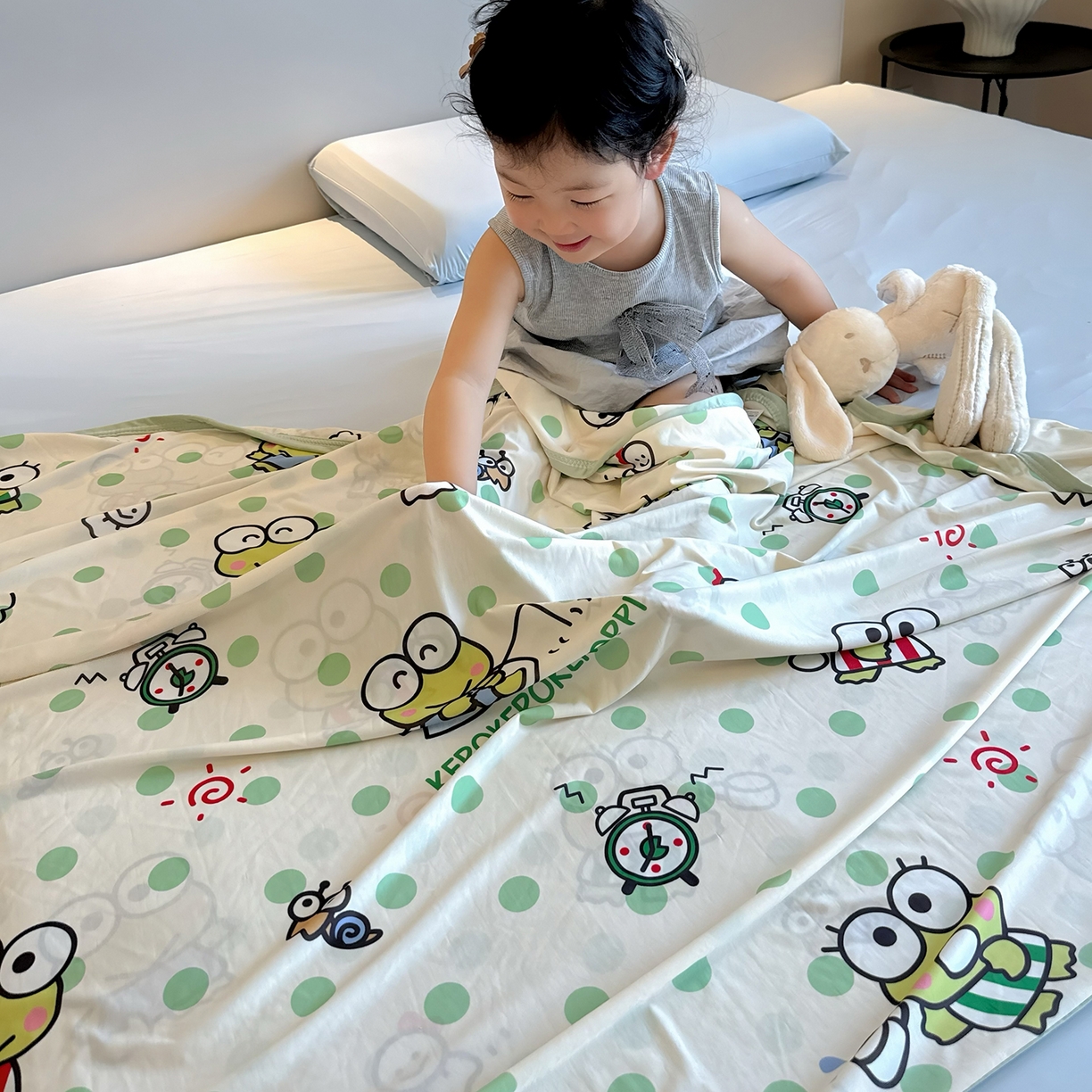 91家纺网 家纺一手货源 找家纺 兜米家居 2026新款A类母婴级三丽鸥凉感毯 小青蛙