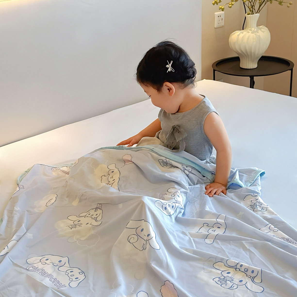 91家纺网 家纺一手货源 找家纺 兜米家居 2026新款A类母婴级三丽鸥凉感毯 玉桂狗