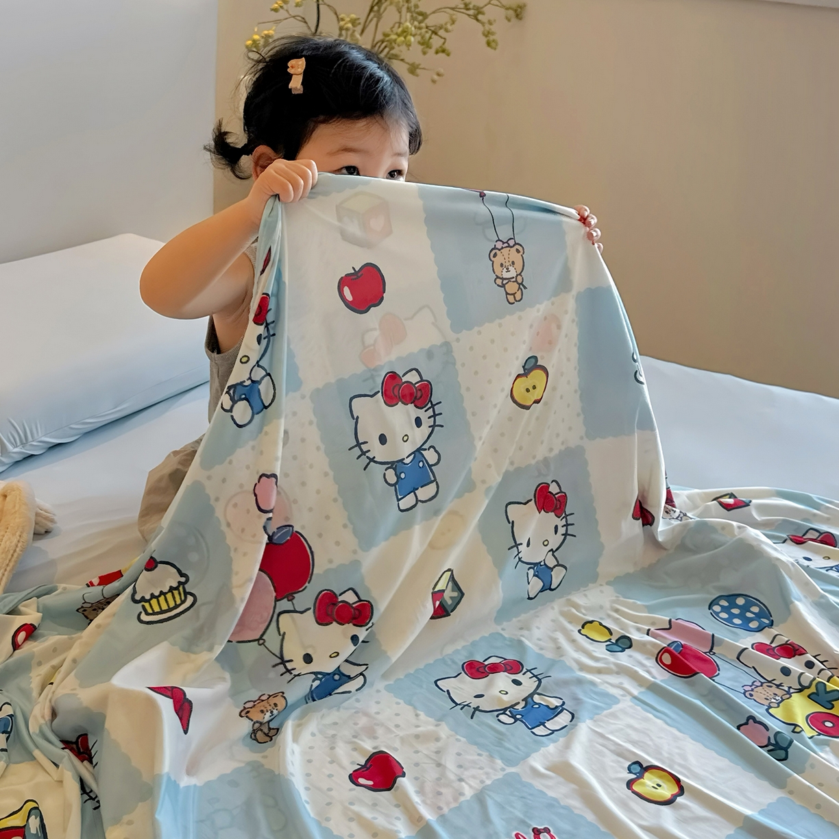 91家纺网 家纺一手货源 找家纺 兜米家居 2026新款A类母婴级三丽鸥凉感毯 KT猫