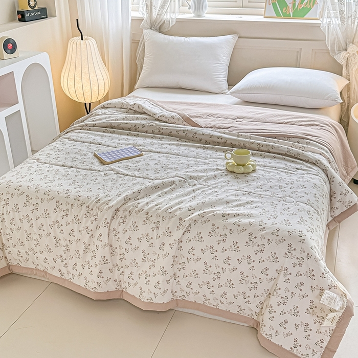 91家纺网 家纺一手货源 找家纺 好欣怡家纺 2026新款110克云柔棉被子50%新疆棉花夏被冬被被芯直播首选（含检测报告） 碧叶粉黛-夏被