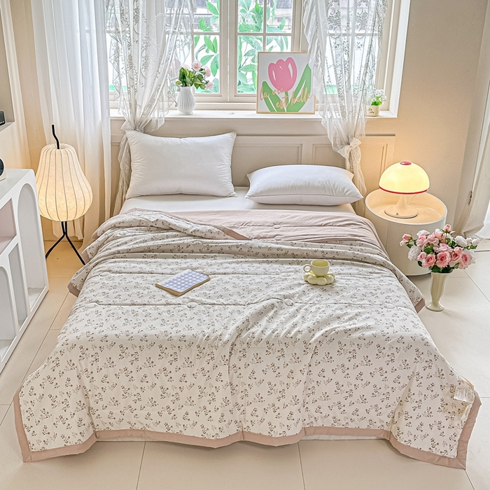 91家纺网 家纺一手货源 找家纺 好欣怡家纺 2026新款110克云柔棉被子50%新疆棉花夏被冬被被芯直播首选（含检测报告） 碧叶粉黛-夏被