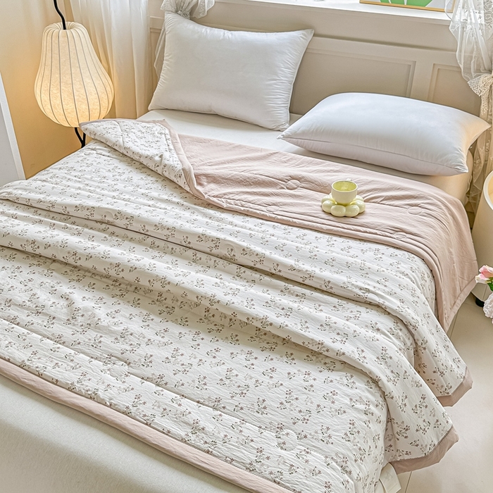 91家纺网 家纺一手货源 找家纺 好欣怡家纺 2026新款110克云柔棉被子50%新疆棉花夏被冬被被芯直播首选（含检测报告） 碧叶粉黛-夏被