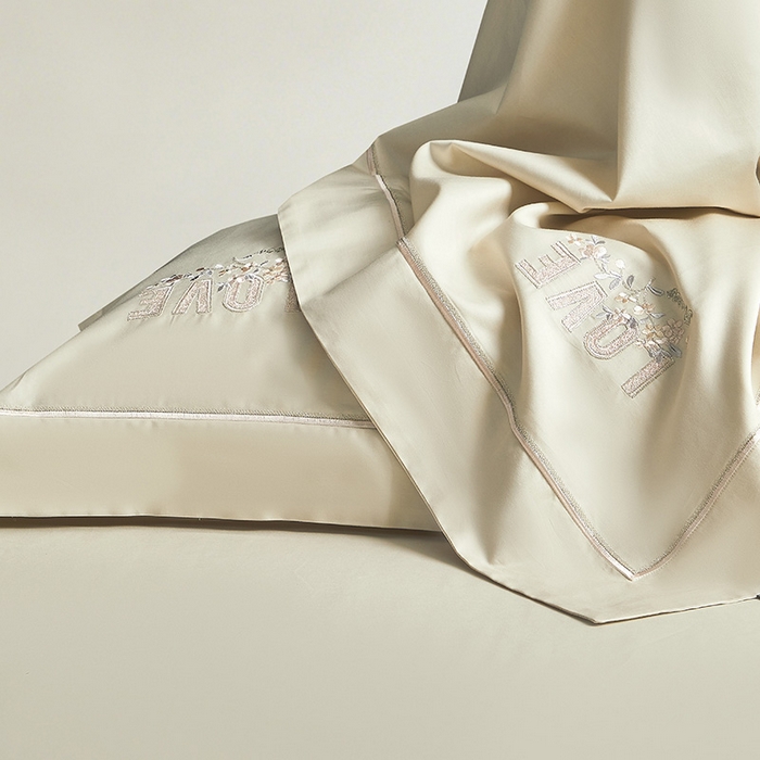 91家纺网 家纺一手货源 找家纺 （总）诗黛尔 2026春夏新款60S长绒棉刺绣雅姿系列四件套