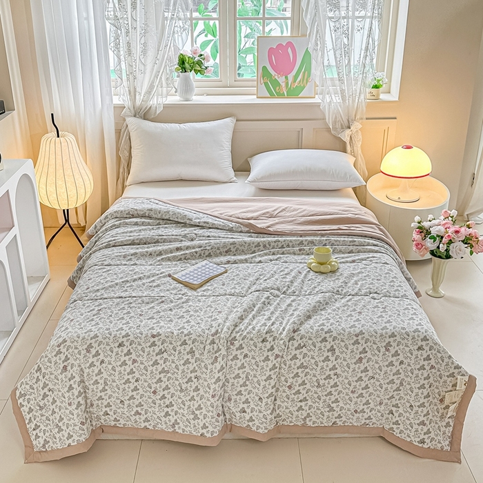 91家纺网 家纺一手货源 找家纺 好欣怡家纺 2026新款110克云柔棉被子50%新疆棉花夏被冬被被芯直播首选（含检测报告） 花间物语-夏被