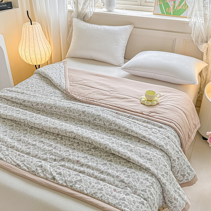 91家纺网 家纺一手货源 找家纺 好欣怡家纺 2026新款110克云柔棉被子50%新疆棉花夏被冬被被芯直播首选（含检测报告） 花间物语-夏被