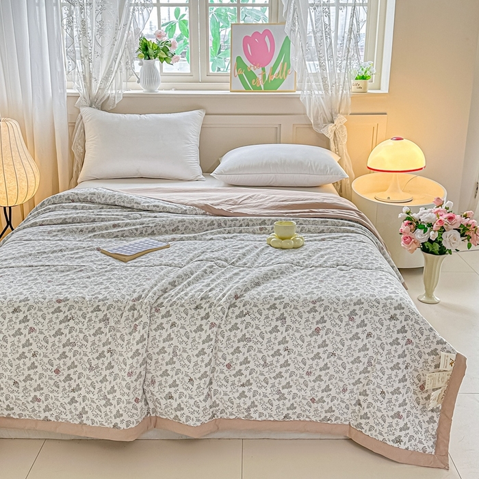 91家纺网 家纺一手货源 找家纺 好欣怡家纺 2026新款110克云柔棉被子50%新疆棉花夏被冬被被芯直播首选（含检测报告） 花间物语-夏被