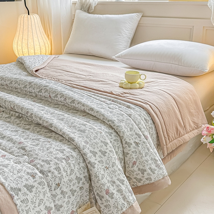 91家纺网 家纺一手货源 找家纺 好欣怡家纺 2026新款110克云柔棉被子50%新疆棉花夏被冬被被芯直播首选（含检测报告） 花间物语-夏被