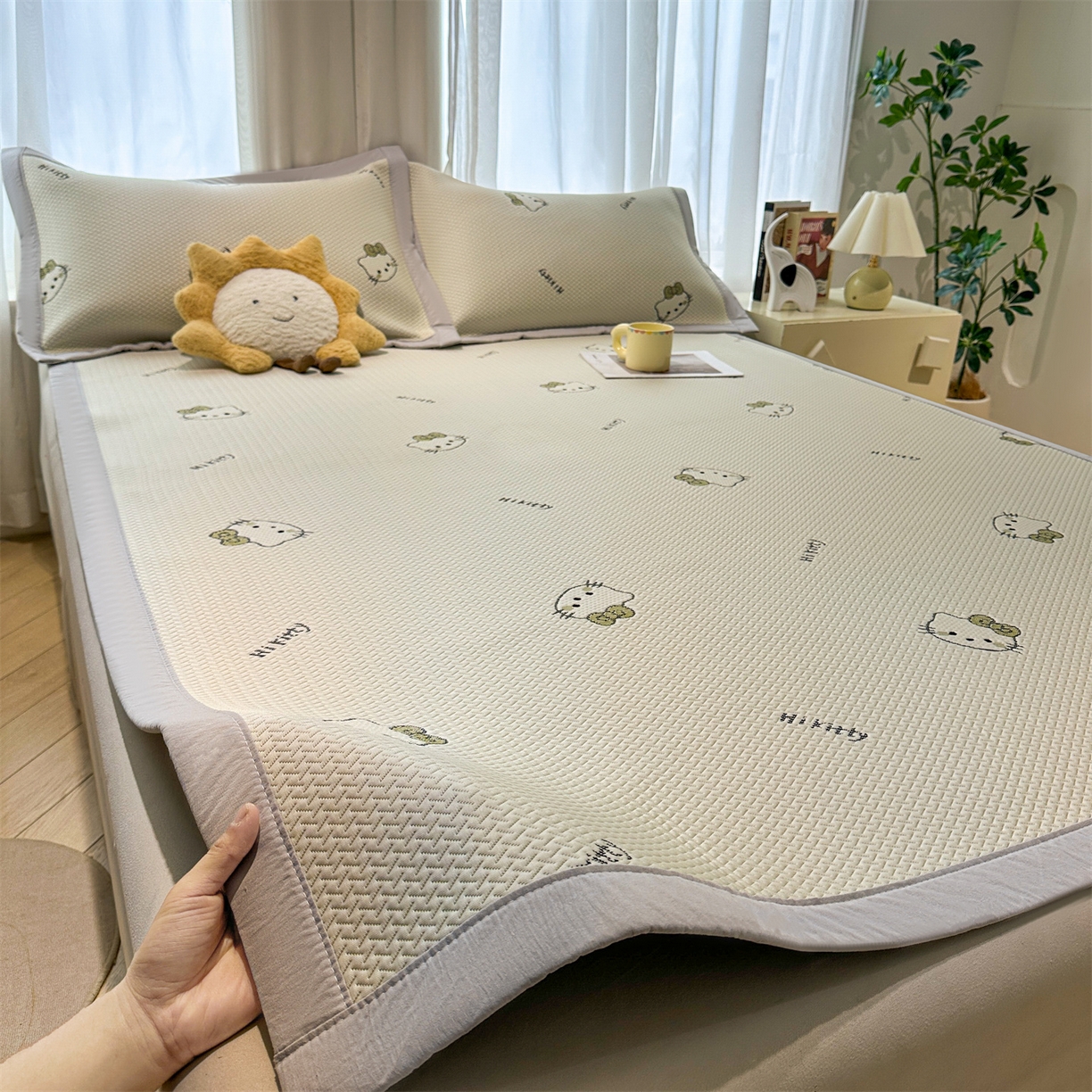 居易简 2026新款卡通实拍小红书爆款凉豆豆凉席100%PE 乙纶凉感可水洗床席席子-床席款 梦境KT