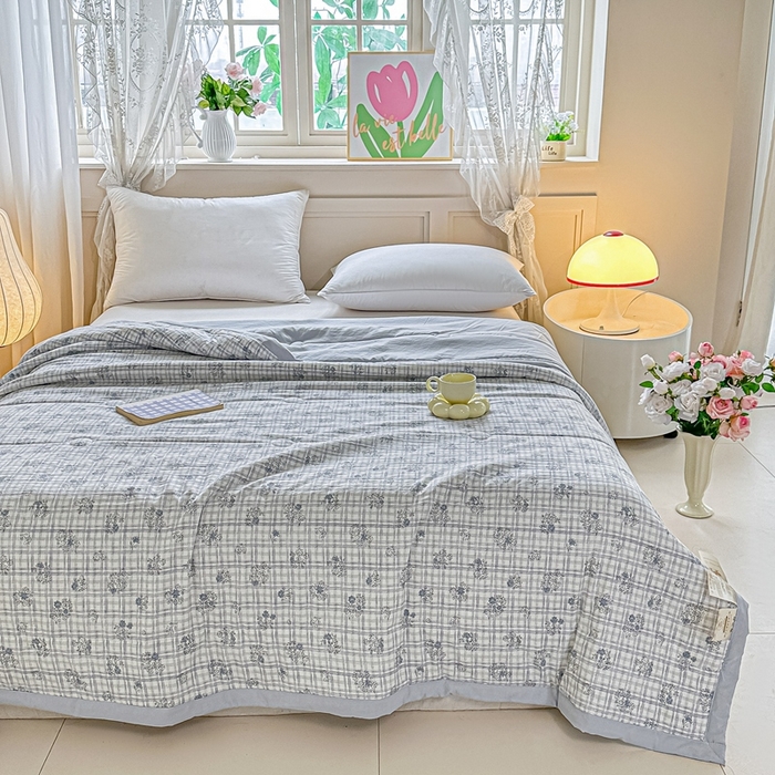 91家纺网 家纺一手货源 找家纺 好欣怡家纺 2026新款110克云柔棉被子50%新疆棉花夏被冬被被芯直播首选（含检测报告） 铃兰花-夏被