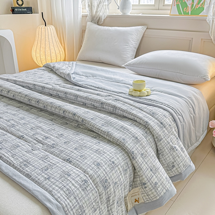 91家纺网 家纺一手货源 找家纺 好欣怡家纺 2026新款110克云柔棉被子50%新疆棉花夏被冬被被芯直播首选（含检测报告） 铃兰花-夏被