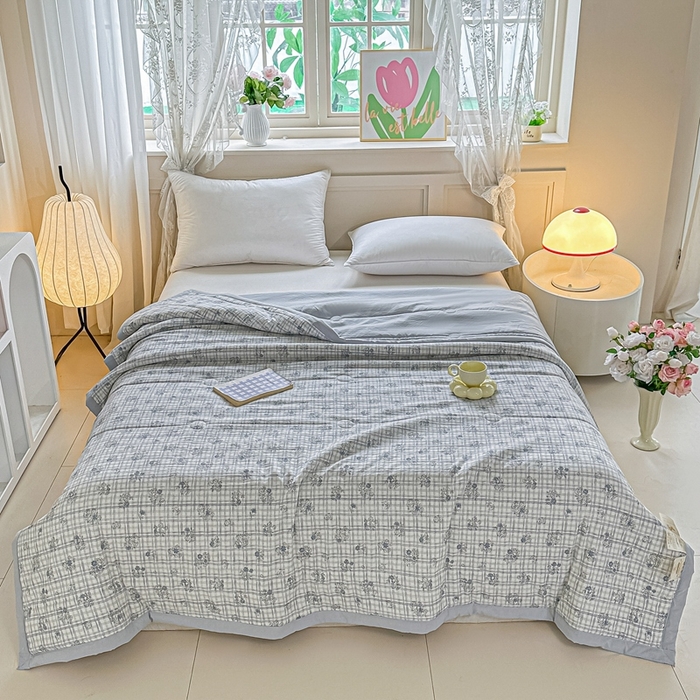 91家纺网 家纺一手货源 找家纺 好欣怡家纺 2026新款110克云柔棉被子50%新疆棉花夏被冬被被芯直播首选（含检测报告） 铃兰花-夏被