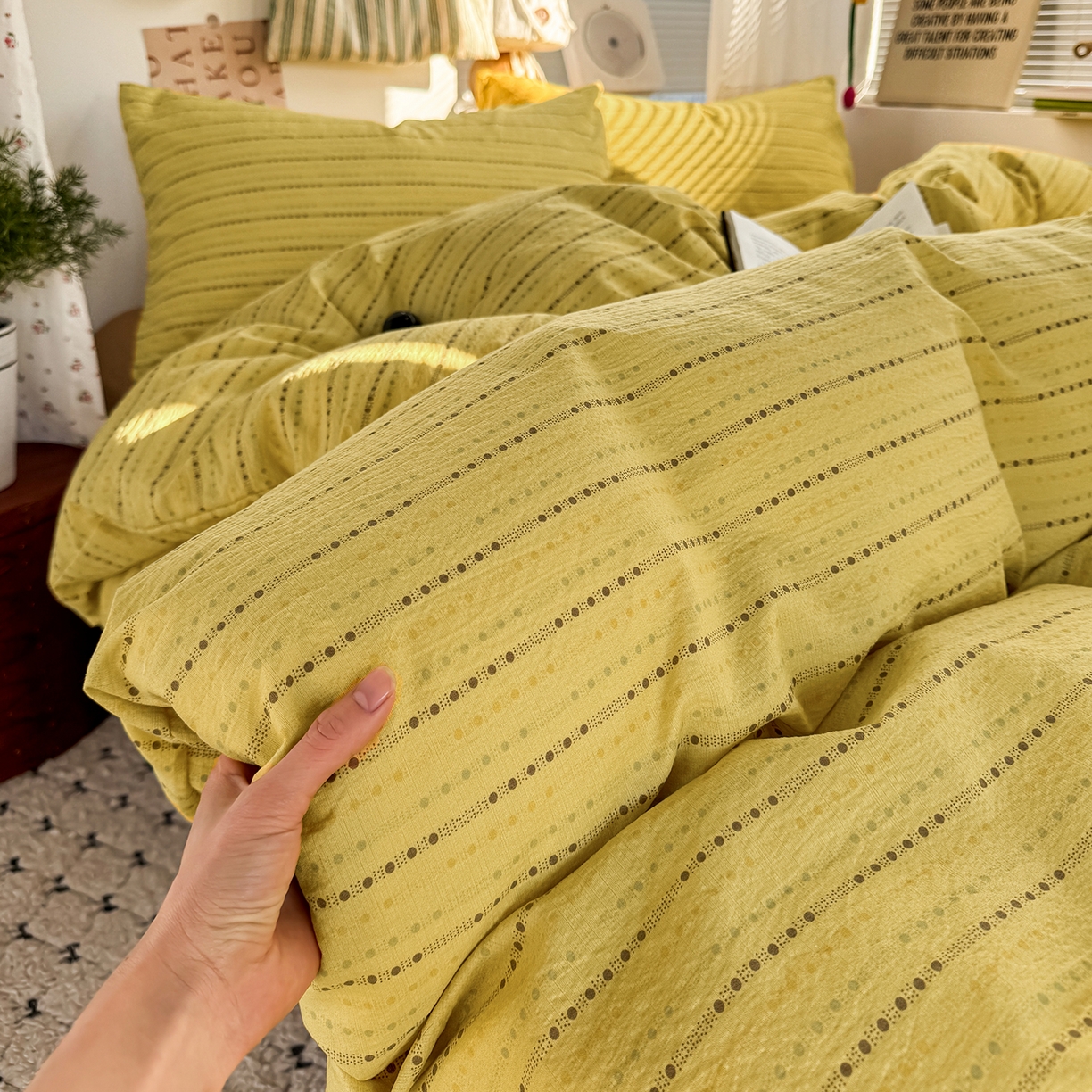 91家纺网 家纺一手货源 找家纺 （总）多品家纺 2026年奶呼呼云感双层纱单被套 被套单件