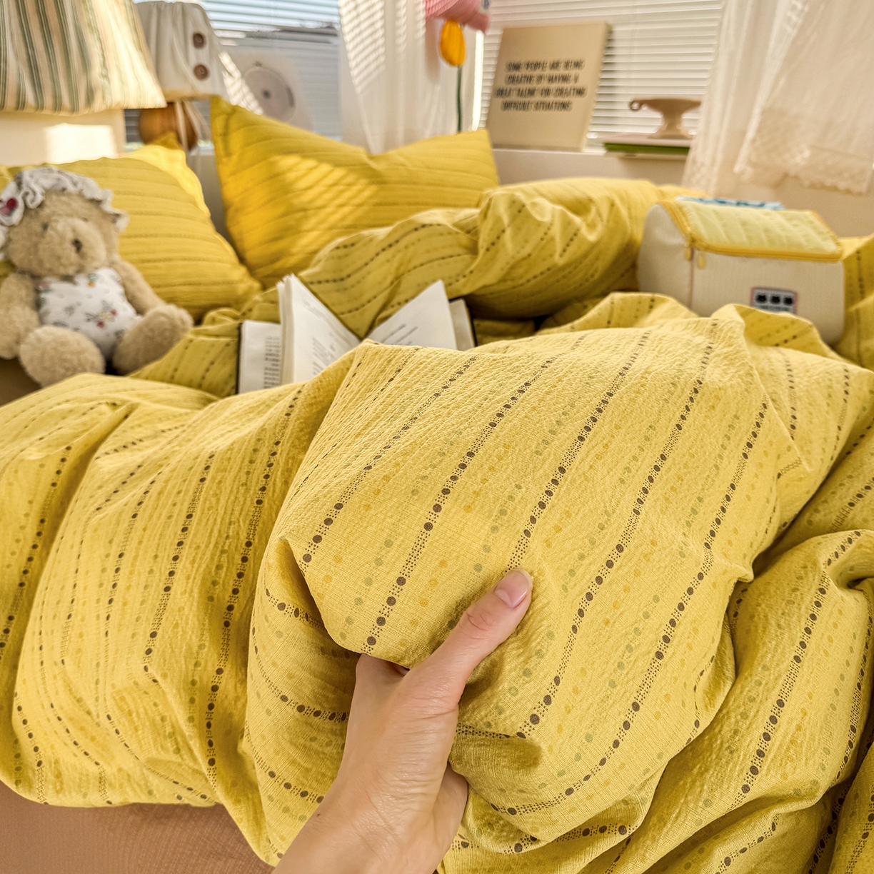 91家纺网 家纺一手货源 找家纺 （总）多品家纺 2026年奶呼呼云感双层纱单被套 被套单件