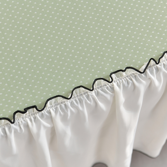 91家纺网 家纺一手货源 找家纺 小牛席业 2026新款满天星凉感冰丝席黑边床裙凉席席子系列 满天星凉感席黑边床裙款-绿色