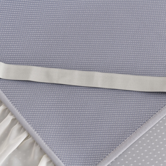 91家纺网 家纺一手货源 找家纺 小牛席业 2026新款满天星凉感冰丝席黑边床裙凉席席子系列 满天星凉感席黑边床裙款-灰色