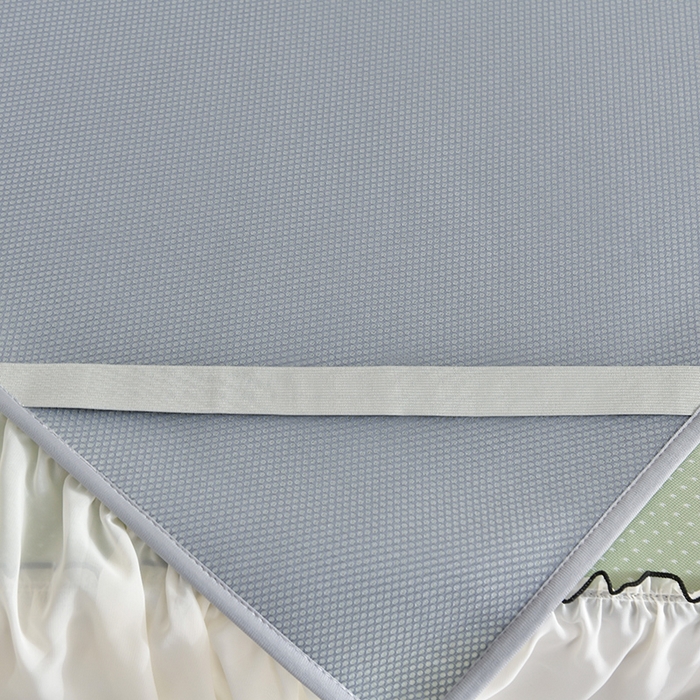 91家纺网 家纺一手货源 找家纺 小牛席业 2026新款满天星凉感冰丝席黑边床裙凉席席子系列 满天星凉感席黑边床裙款-绿色