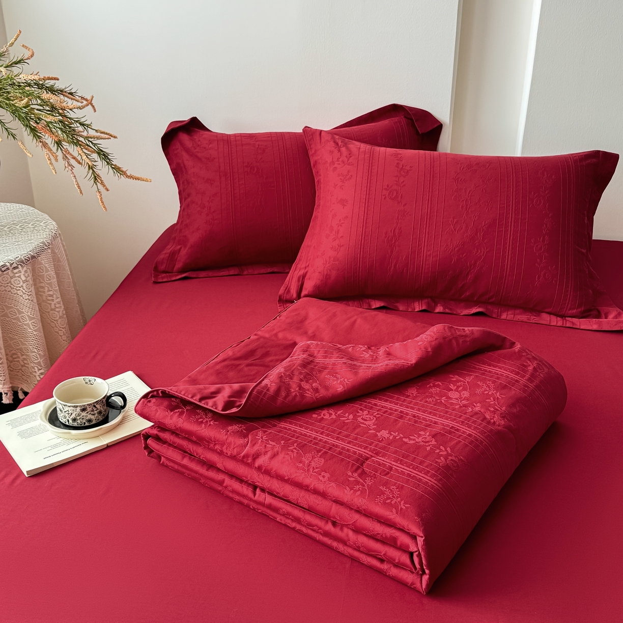 91家纺网 家纺一手货源 找家纺 （总）梵克保罗 2026春夏新款全棉60S长绒棉立体厚织提花单夏被枕套夏凉被空调被