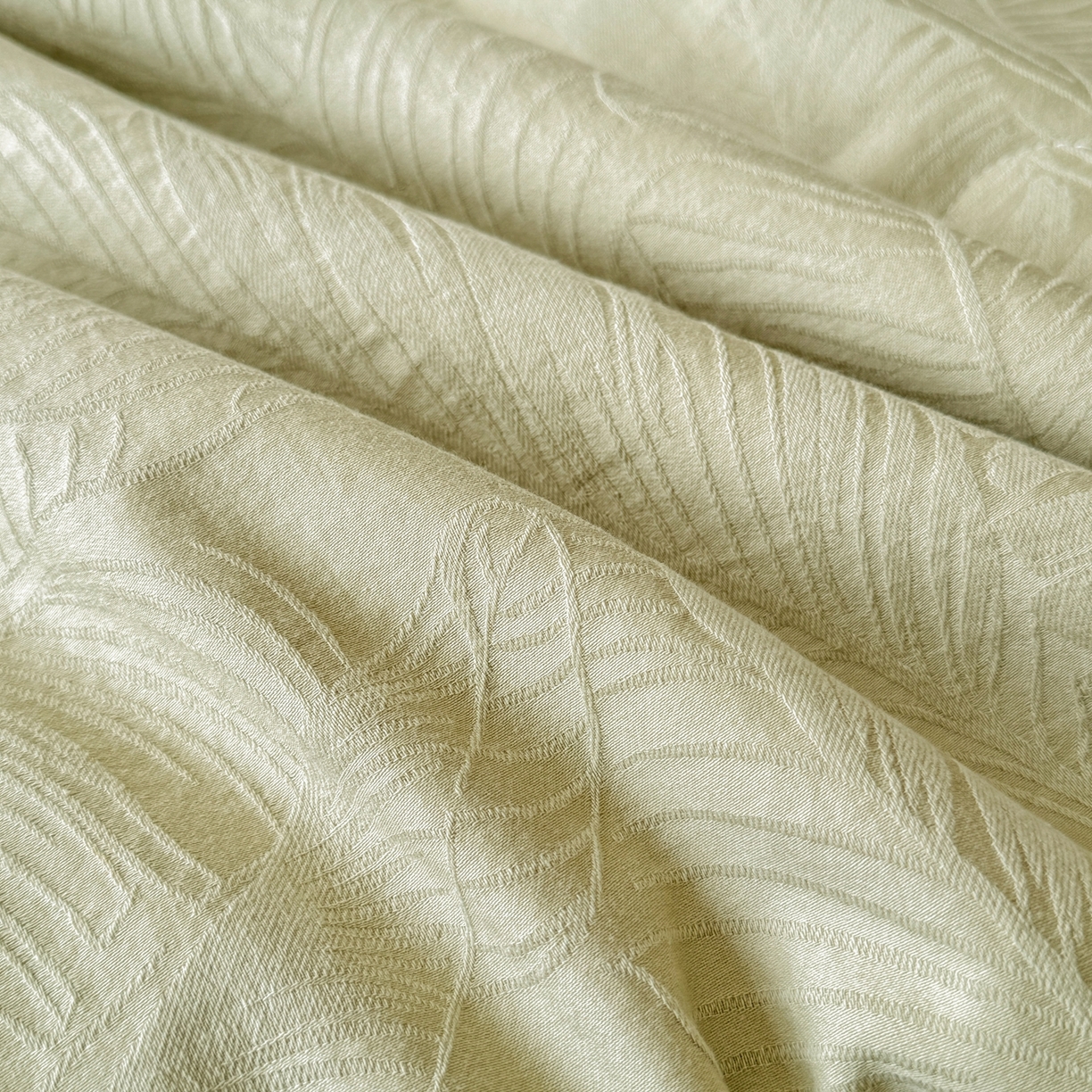 91家纺网 家纺一手货源 找家纺 梵克保罗 2026春夏新款全棉60S长绒棉立体厚织提花单夏被枕套夏凉被空调被 焦野-奶绿