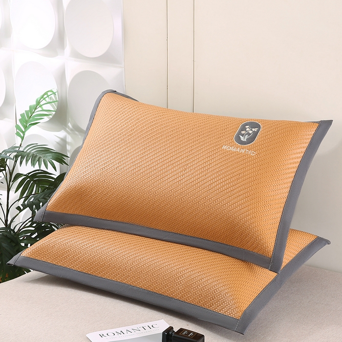 91家纺网 家纺一手货源 找家纺 小牛席业 2026新款霸王藤夏凉枕套单件枕套单品单枕套【铃兰】 霸王藤-幸运铃兰枕套（黄色）