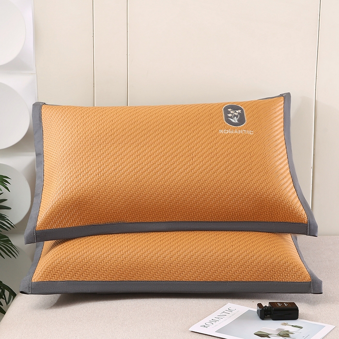 91家纺网 家纺一手货源 找家纺 小牛席业 2026新款霸王藤夏凉枕套单件枕套单品单枕套【铃兰】 霸王藤-幸运铃兰枕套（黄色）