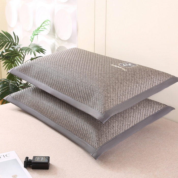 91家纺网 家纺一手货源 找家纺 小牛席业 2026新款霸王藤夏凉枕套单件枕套单品单枕套【铃兰】 霸王藤-幸运铃兰枕套（灰色）