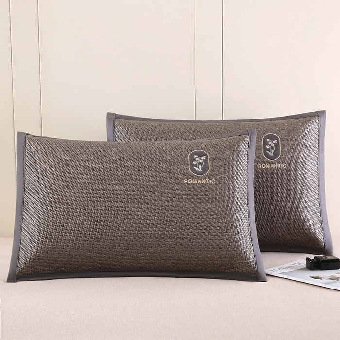 91家纺网 家纺一手货源 找家纺 小牛席业 2026新款霸王藤夏凉枕套单件枕套单品单枕套【铃兰】 霸王藤-幸运铃兰枕套（灰色）