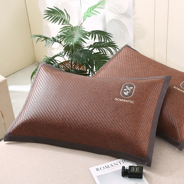 91家纺网 家纺一手货源 找家纺 小牛席业 2026新款霸王藤夏凉枕套单件枕套单品单枕套【铃兰】 霸王藤-幸运铃兰枕套（咖色）