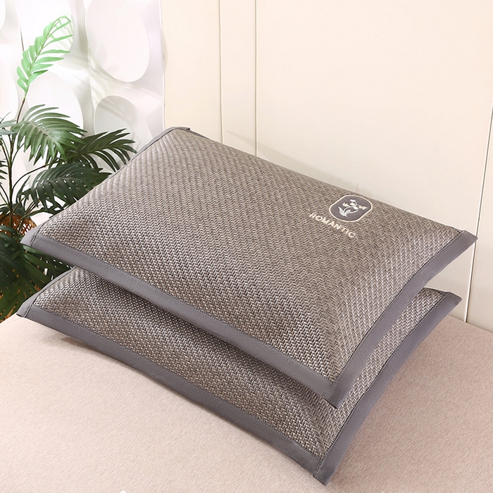 91家纺网 家纺一手货源 找家纺 小牛席业 2026新款霸王藤夏凉枕套单件枕套单品单枕套【铃兰】 霸王藤-幸运铃兰枕套（灰色）