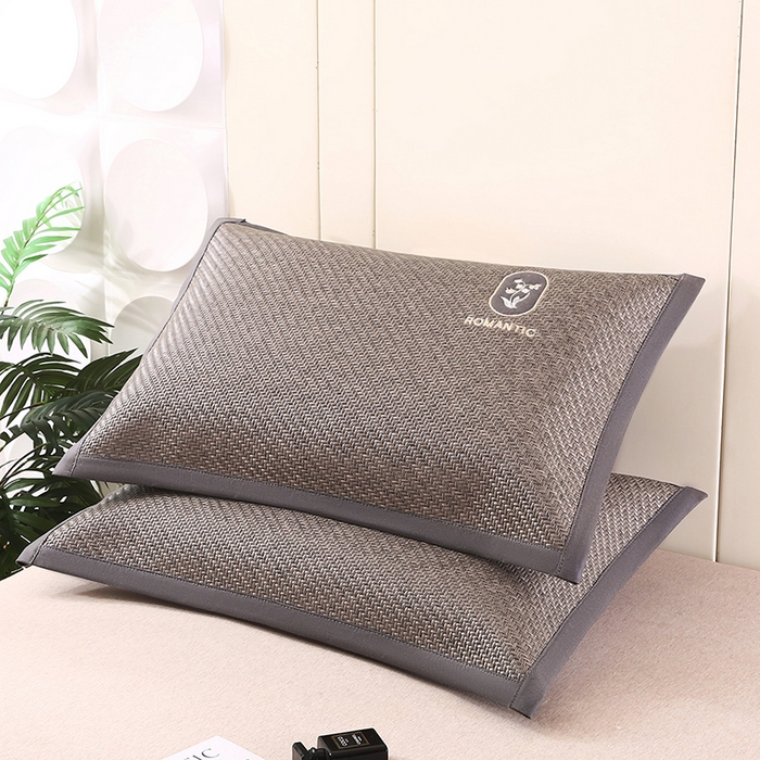 91家纺网 家纺一手货源 找家纺 小牛席业 2026新款霸王藤夏凉枕套单件枕套单品单枕套【铃兰】 霸王藤-幸运铃兰枕套（灰色）